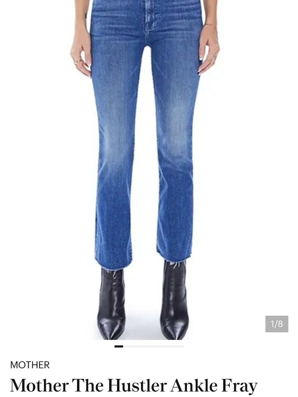 MOTHER Hustler Ankle Fray Jeans - Medium Blue wish on a star